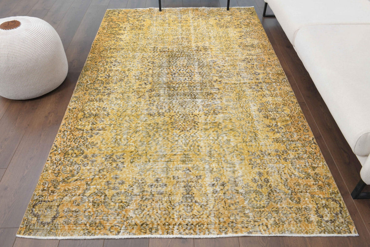 Pale Yellow Colored - Vintage Area Anatolian Rug