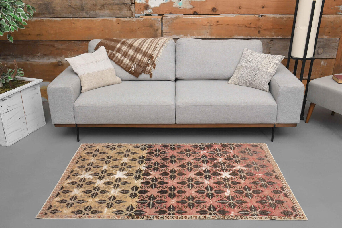 Double Colored Vintage Anatolian Rug