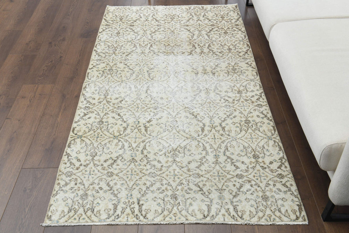 Handmade Vintage Floral Oushak Rug