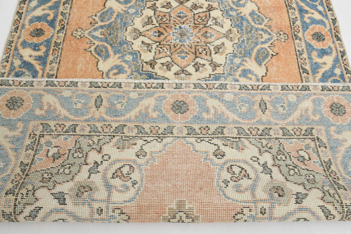 El yapımı vintage halı 107x203 cm oryantal desenli yün