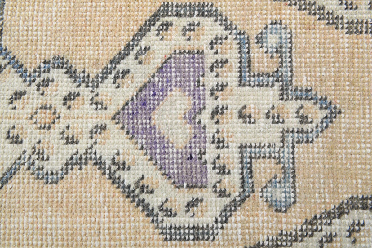 El yapımı vintage halı 94x198 cm oryantal desenli yün - farklı açıdan görünüm