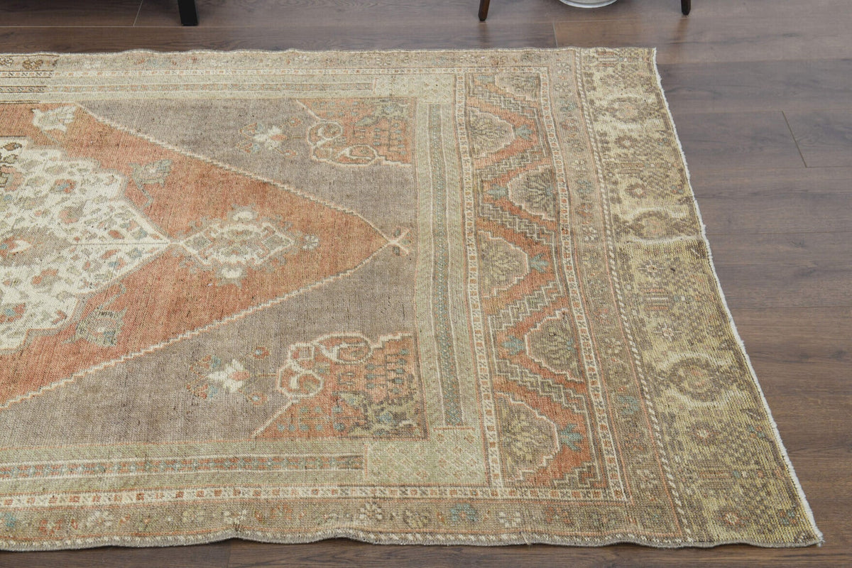 El yapımı vintage halı 127x290 cm oryantal desenli yün - desen detayı