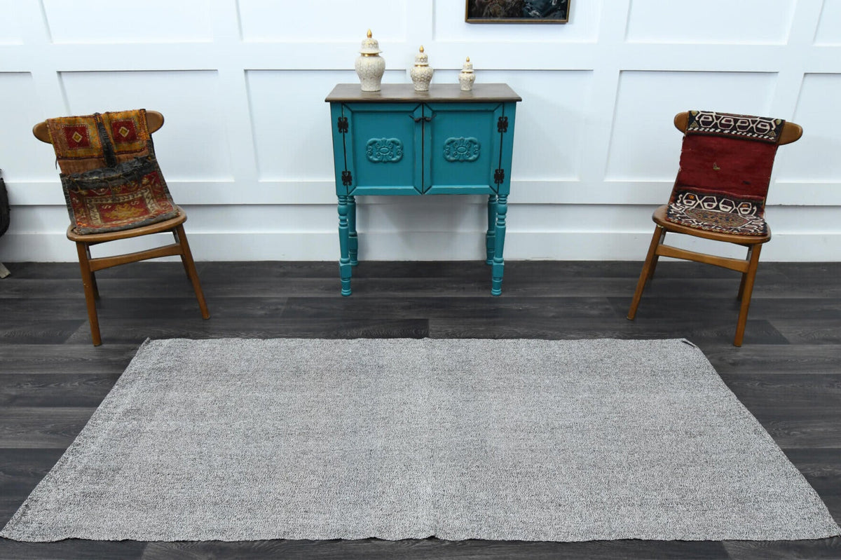 El yapımı vintage yolluk 97x224 cm oryantal desenli yün - kenar ve saçak detayı