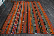 El yapımı vintage halı 193x218 cm oryantal desenli yün - detay görünümü