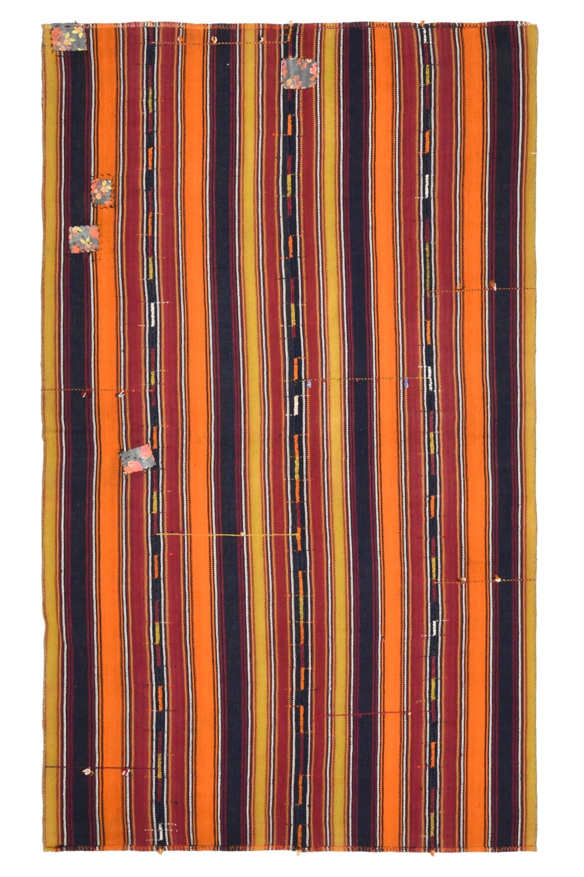 El yapımı vintage halı 150x249 cm oryantal desenli yün