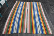 El yapımı vintage halı 163x203 cm oryantal desenli yün - detay görünümü