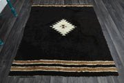 El yapımı vintage halı 147x168 cm oryantal desenli yün - detay görünümü
