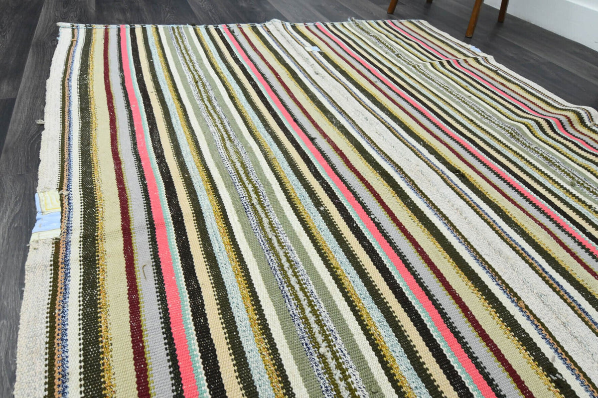 El yapımı vintage halı 163x231 cm oryantal desenli yün - desen detayı