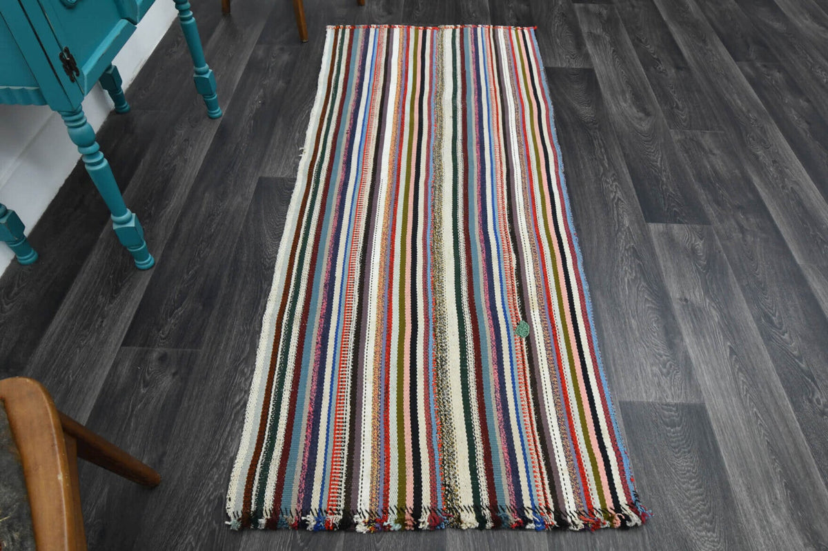 Striped Runner - Handmade Vintage Kilim Rug