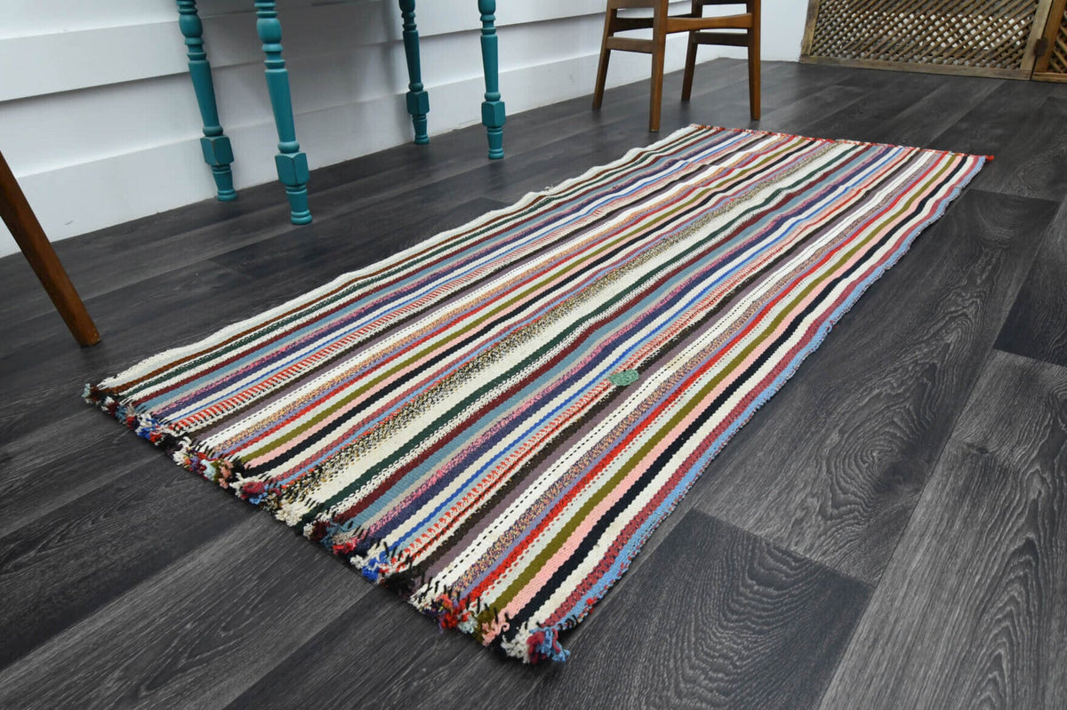 Striped Runner - Handmade Vintage Kilim Rug