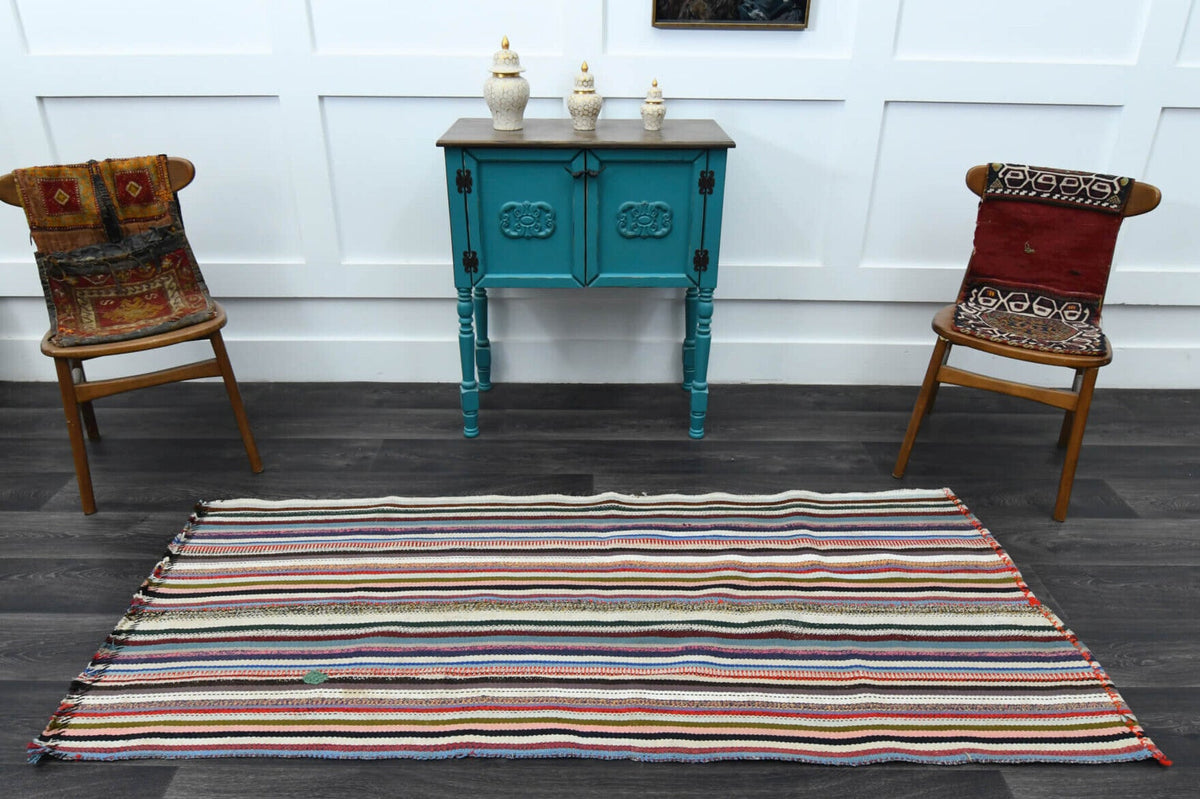 Striped Runner - Handmade Vintage Kilim Rug