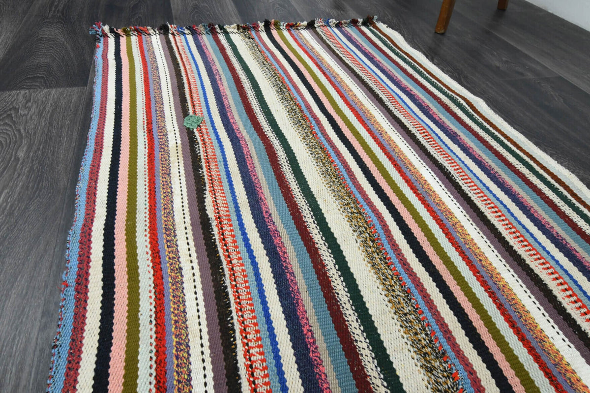 Striped Runner - Handmade Vintage Kilim Rug