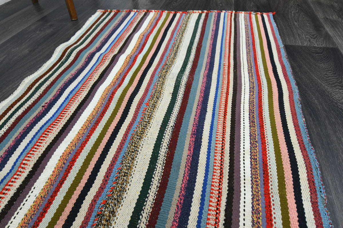 Striped Runner - Handmade Vintage Kilim Rug
