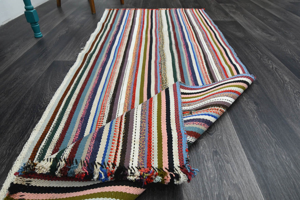 Striped Runner - Handmade Vintage Kilim Rug
