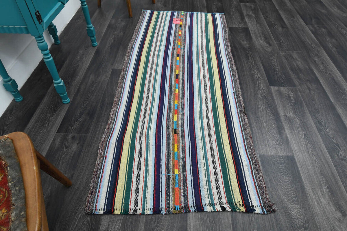 Handmade Vintage Kilim Runner Rug