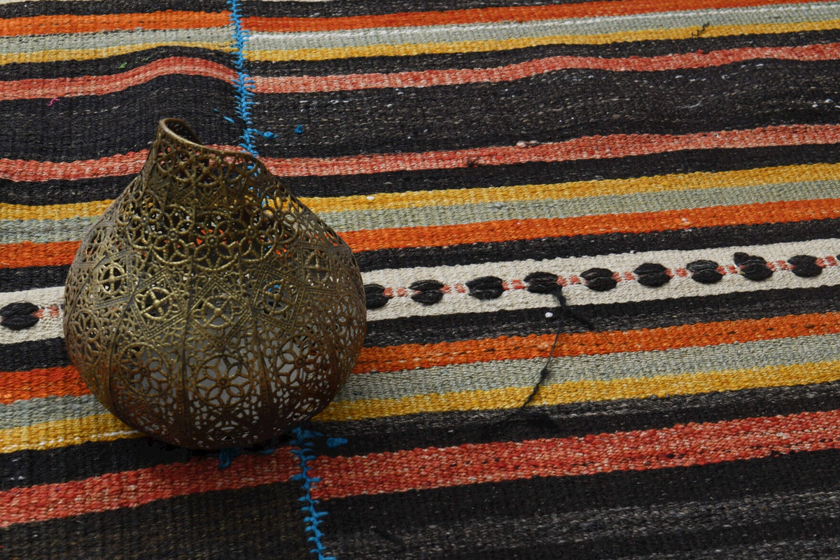 El yapımı vintage halı 147x229 cm oryantal desenli yün