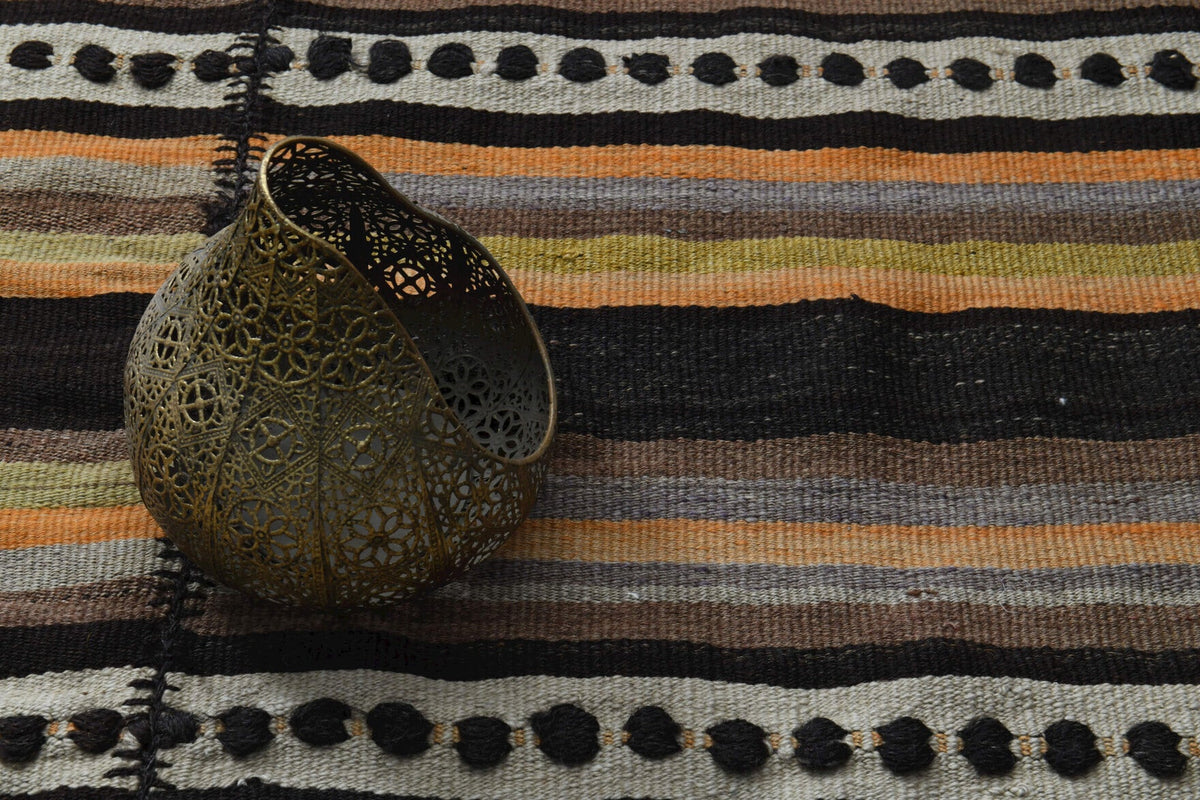 El yapımı vintage halı 142x244 cm oryantal desenli yün