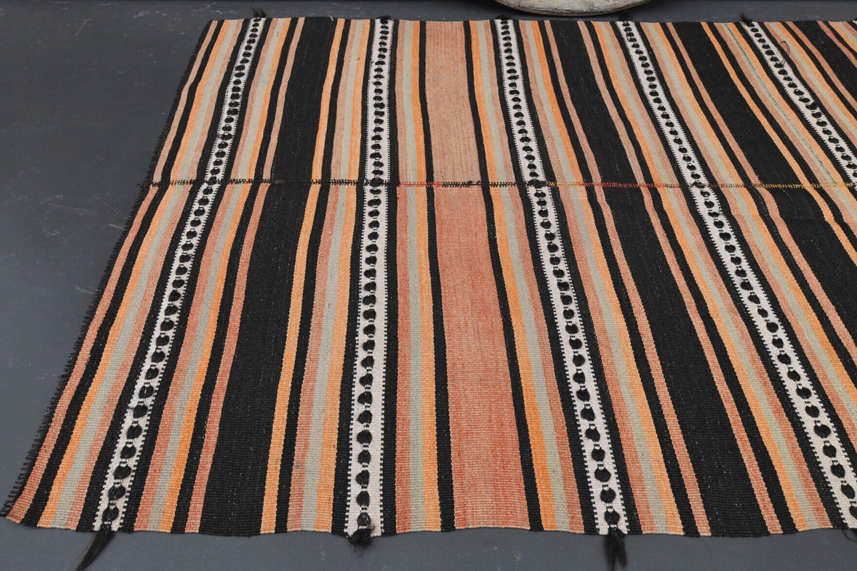 El yapımı vintage halı 140x211 cm oryantal desenli yün - desen detayı