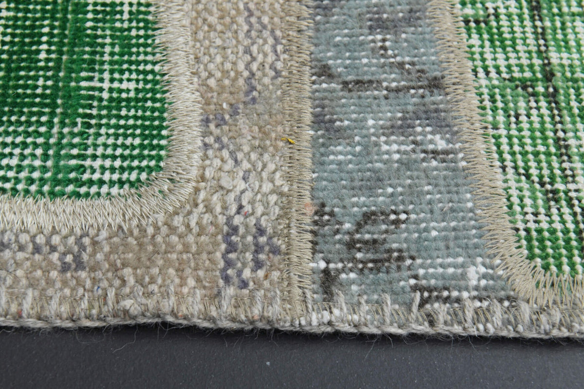 Boxes - Greeen Patchwork Handmade Vintage Rug