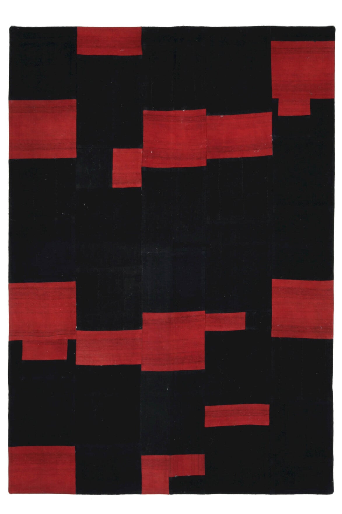 El yapımı vintage halı 140x203 cm oryantal desenli yün - detay görünümü