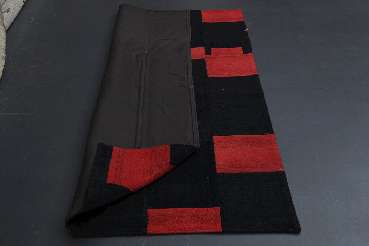 El yapımı vintage halı 140x203 cm oryantal desenli yün
