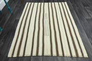 El yapımı vintage halı 150x196 cm oryantal desenli yün - detay görünümü