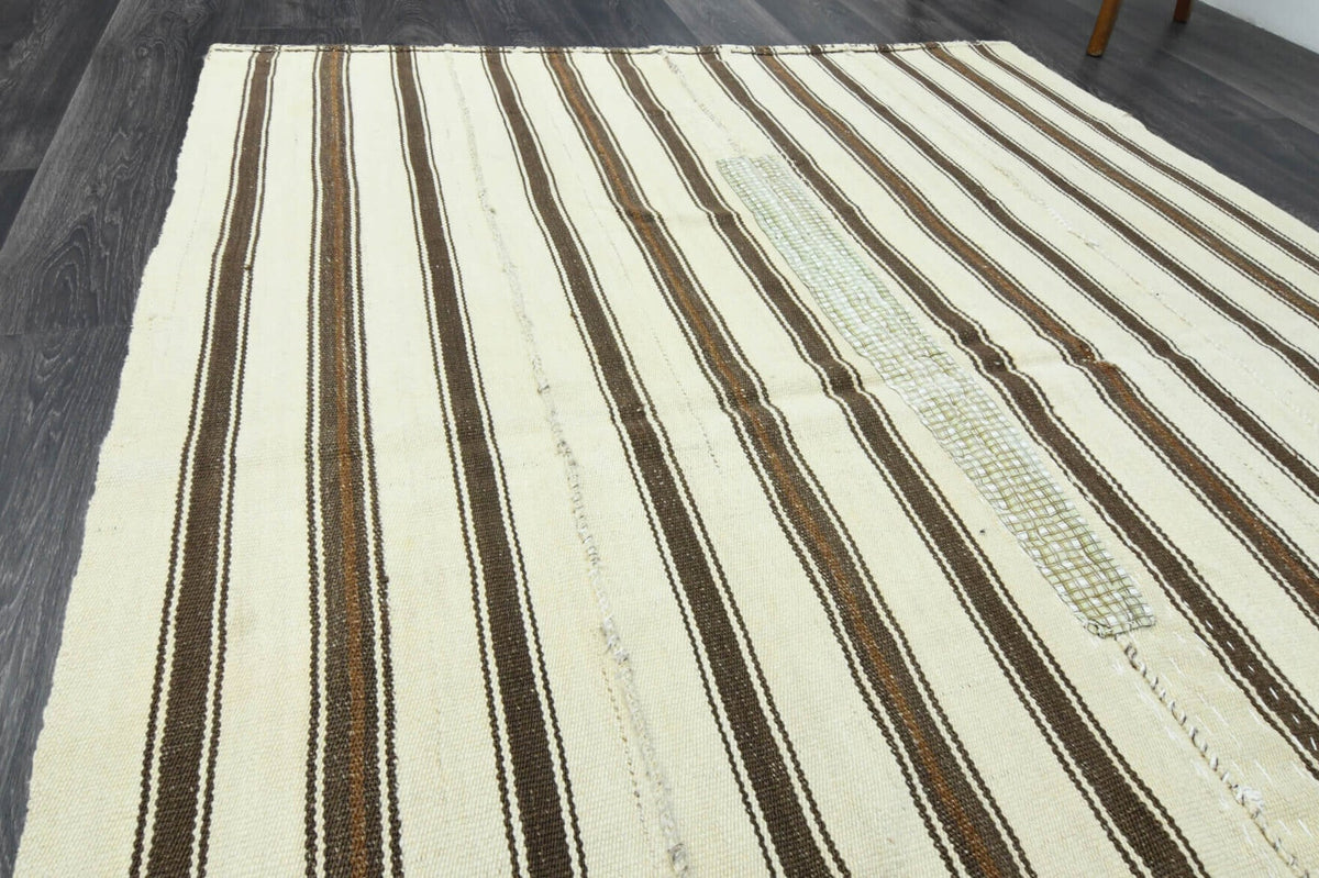 El yapımı vintage halı 150x196 cm oryantal desenli yün - desen detayı