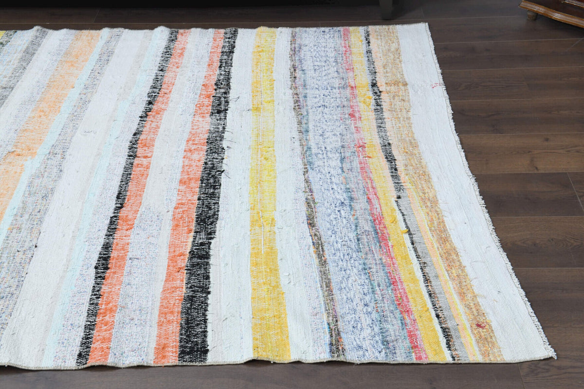 El yapımı vintage halı 157x262 cm oryantal desenli yün - farklı açıdan görünüm