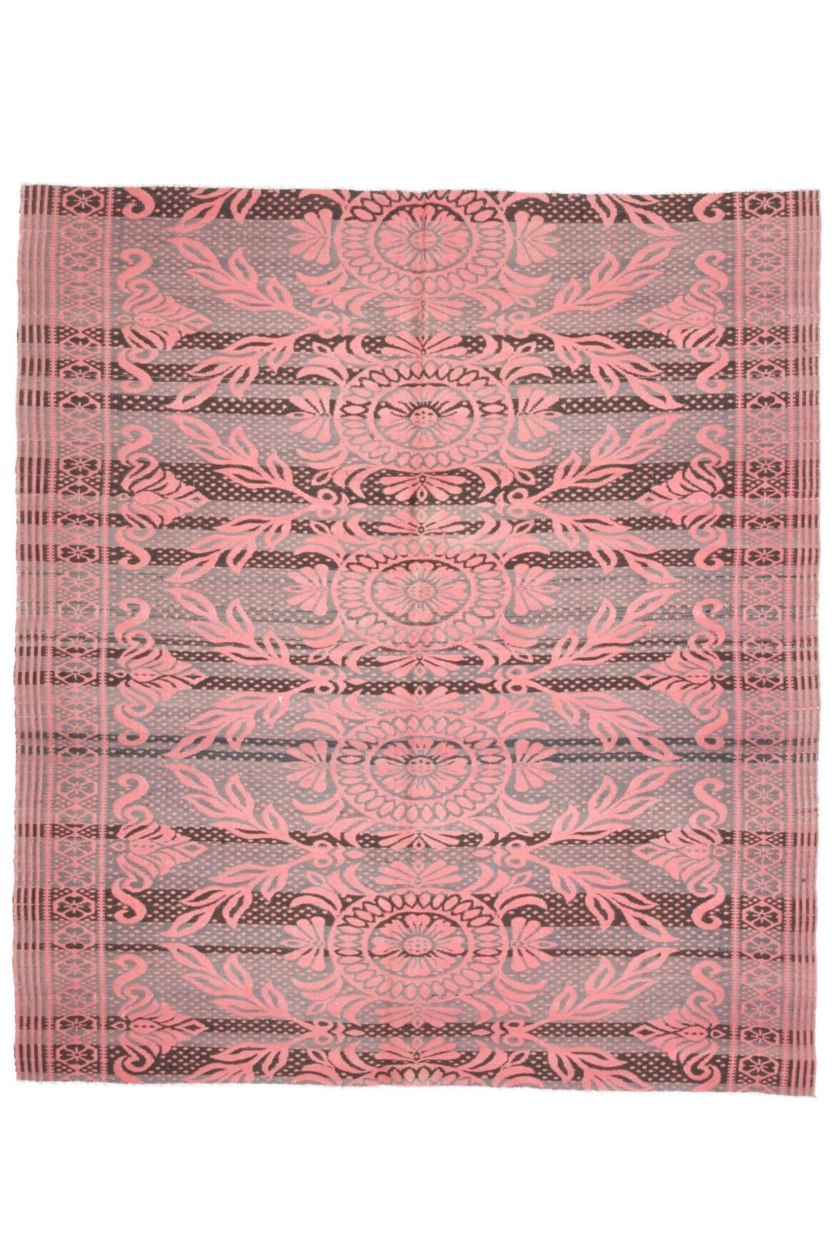 El yapımı vintage halı 178x201 cm oryantal desenli yün - detay görünümü