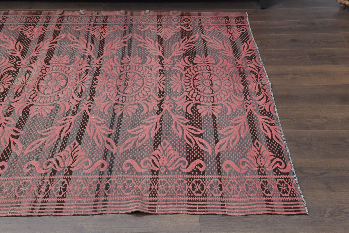 El yapımı vintage halı 178x201 cm oryantal desenli yün - farklı açıdan görünüm