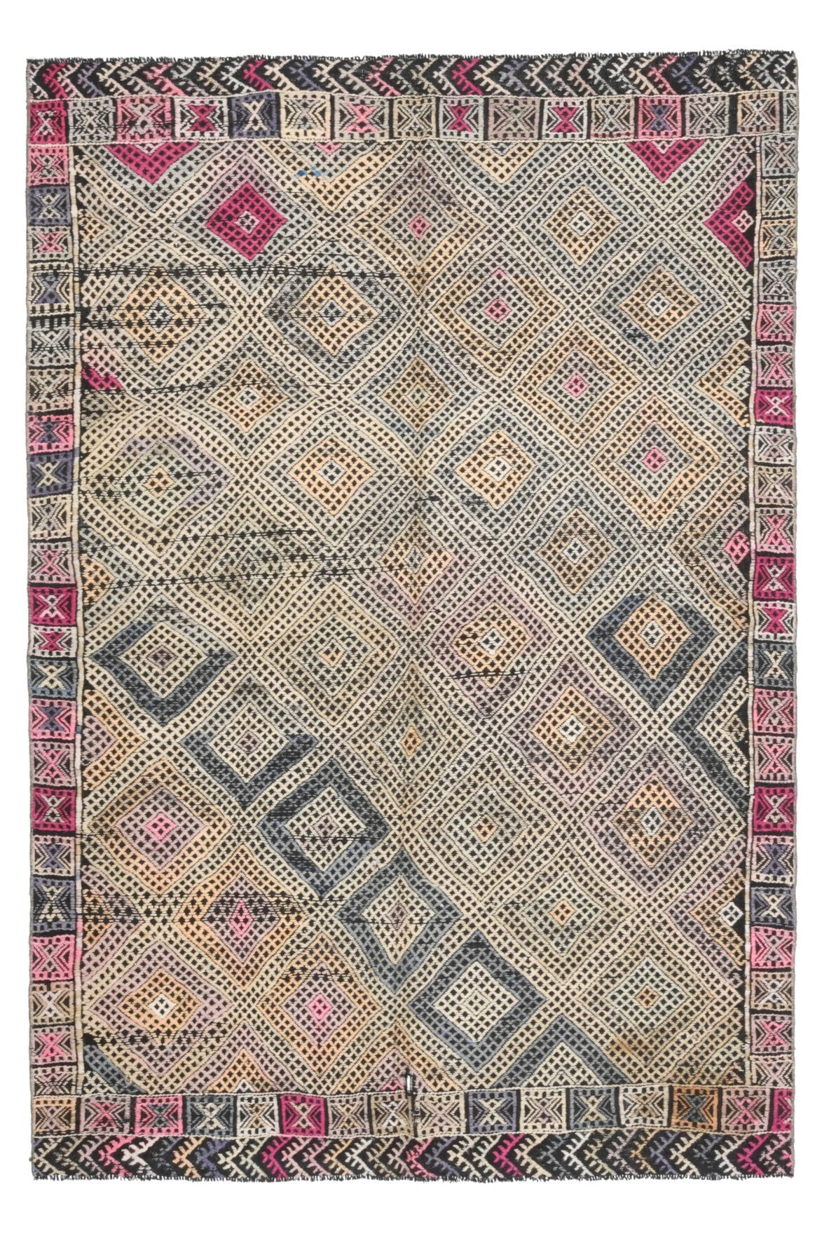 El yapımı vintage halı 157x234 cm oryantal desenli yün