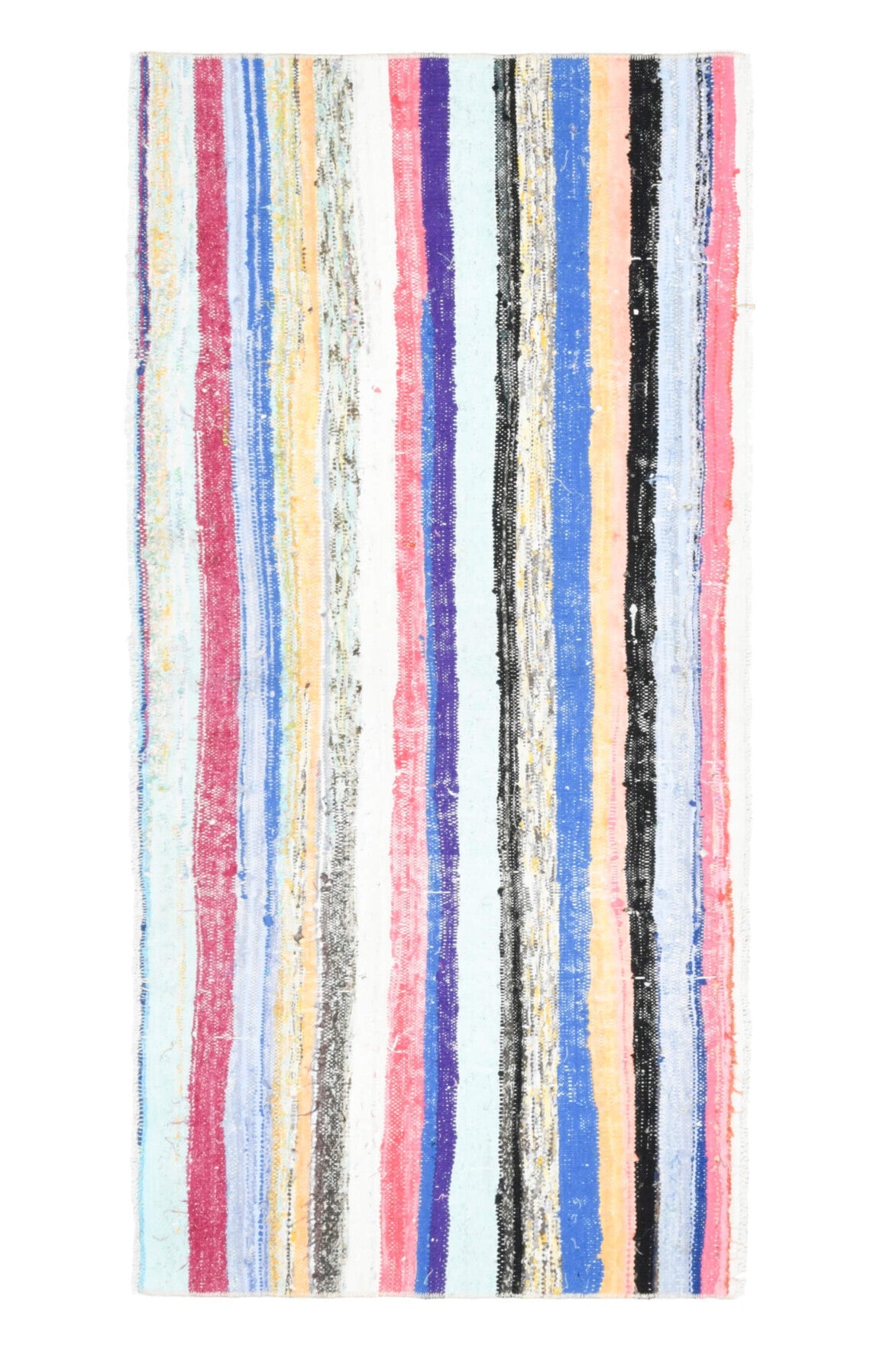 El yapımı vintage halı 86x173 cm oryantal desenli yün