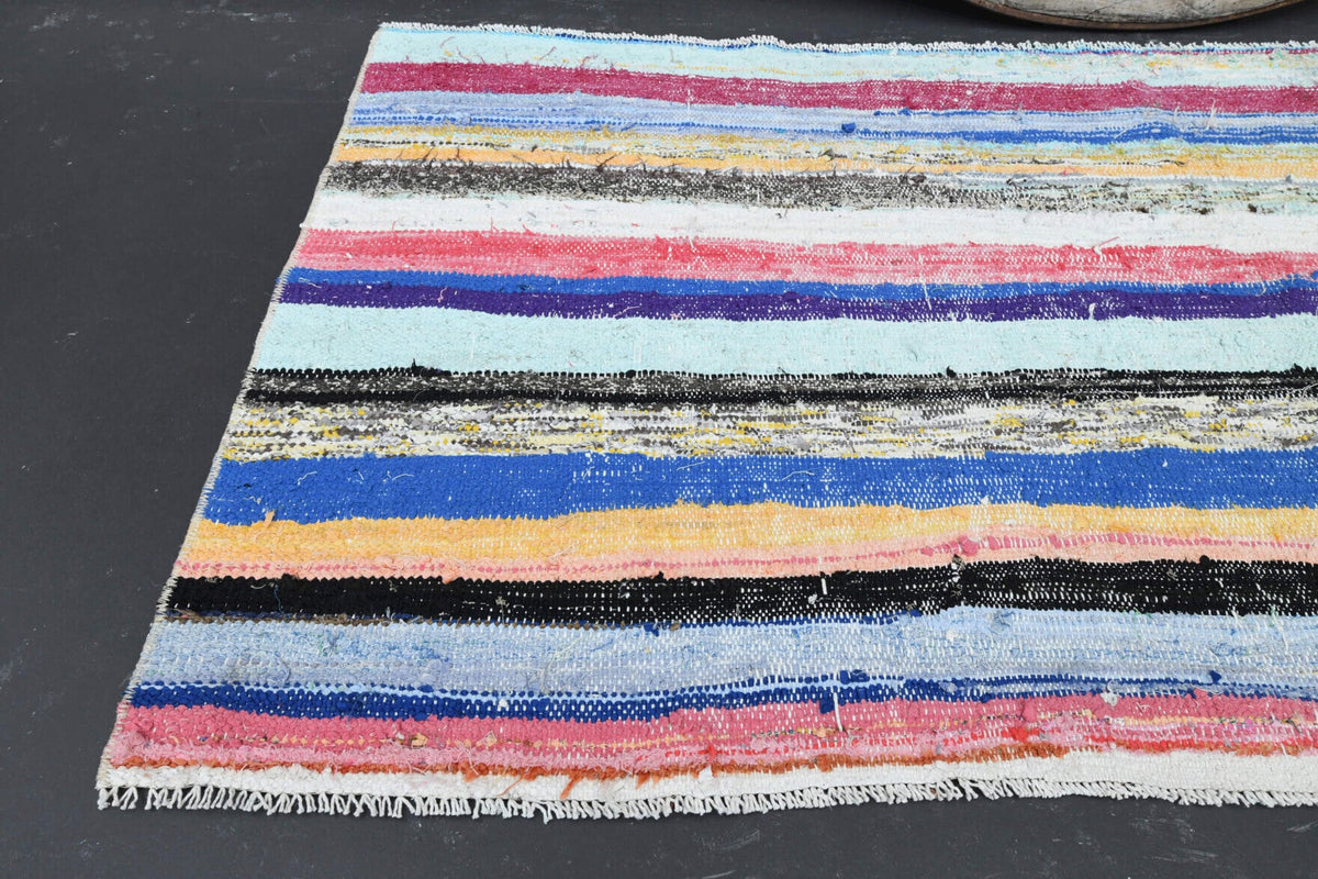 El yapımı vintage halı 86x173 cm oryantal desenli yün - desen detayı