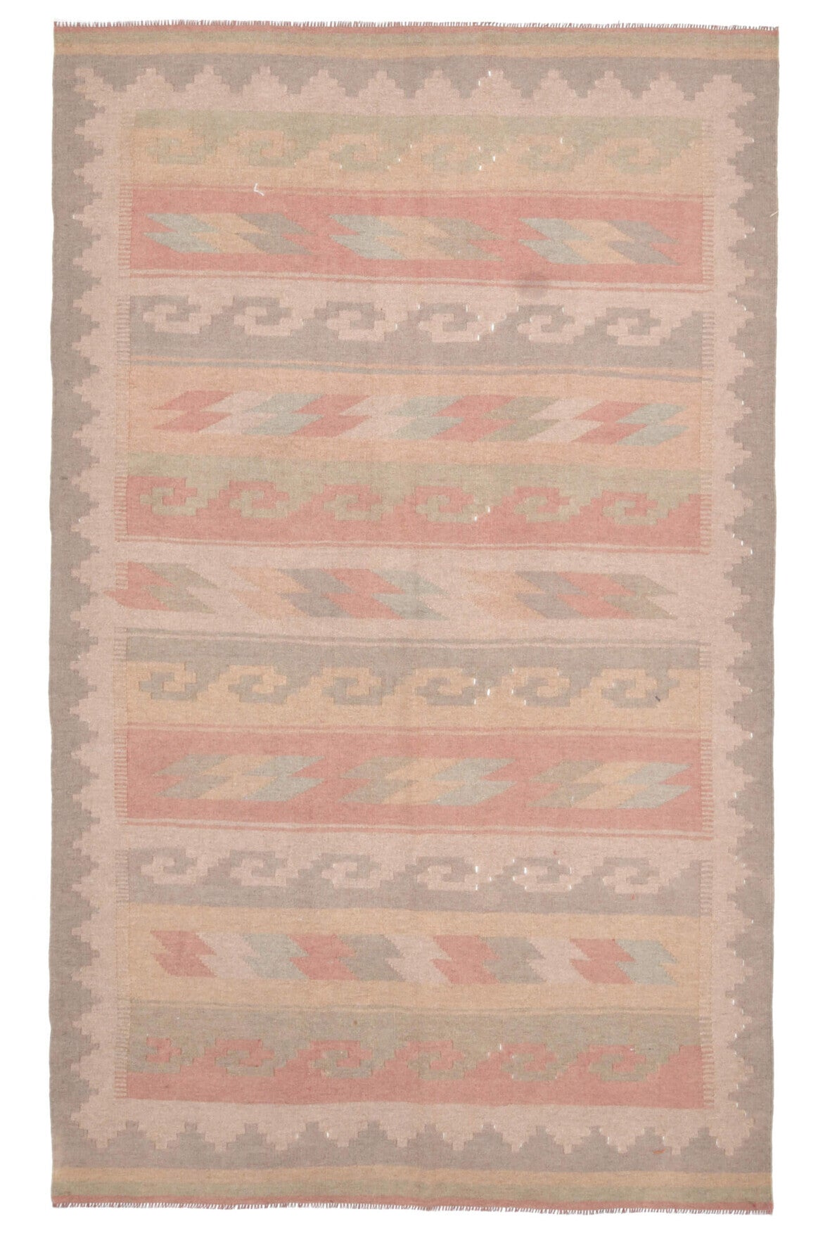 El yapımı vintage halı 147x244 cm oryantal desenli yün