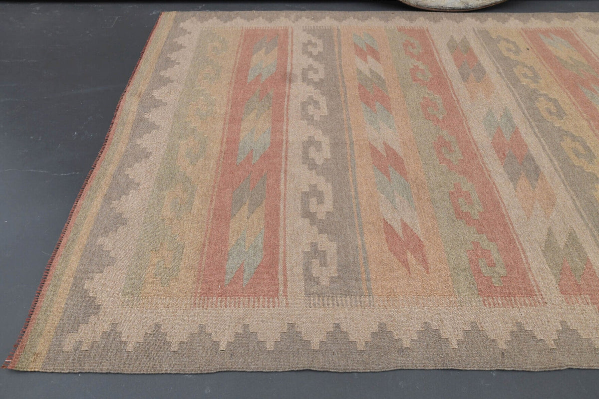 El yapımı vintage halı 147x244 cm oryantal desenli yün - desen detayı