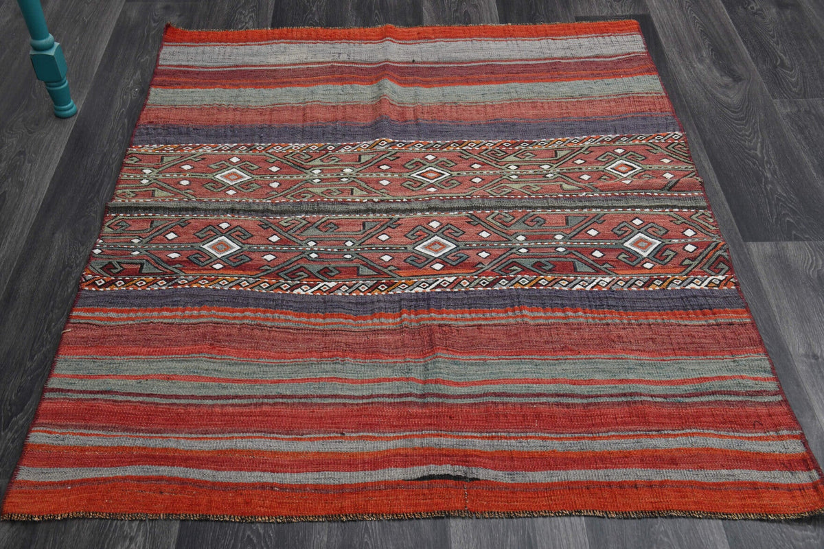 Handmade Vintage Kilim Area Rug