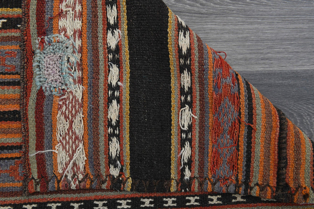 El yapımı vintage halı 150x193 cm oryantal desenli yün - farklı açıdan görünüm