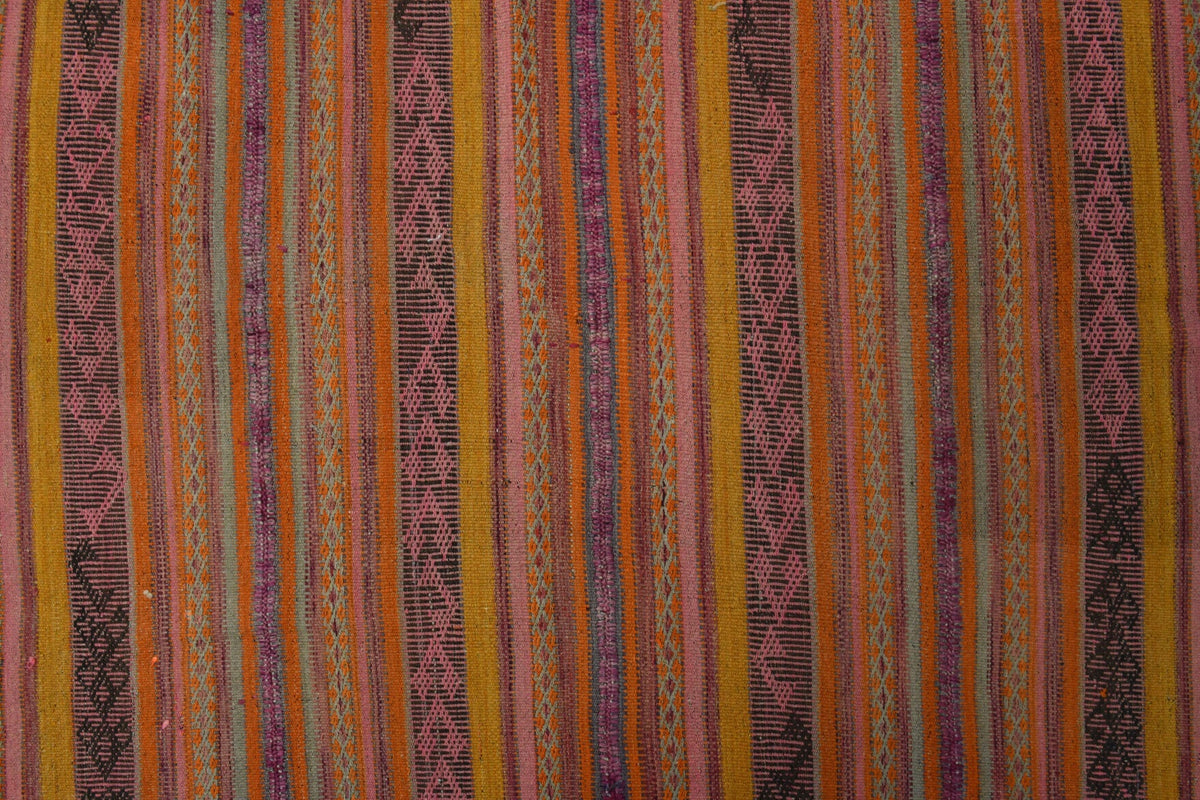 El yapımı vintage halı 152x152 cm oryantal desenli yün - üstten görünüm