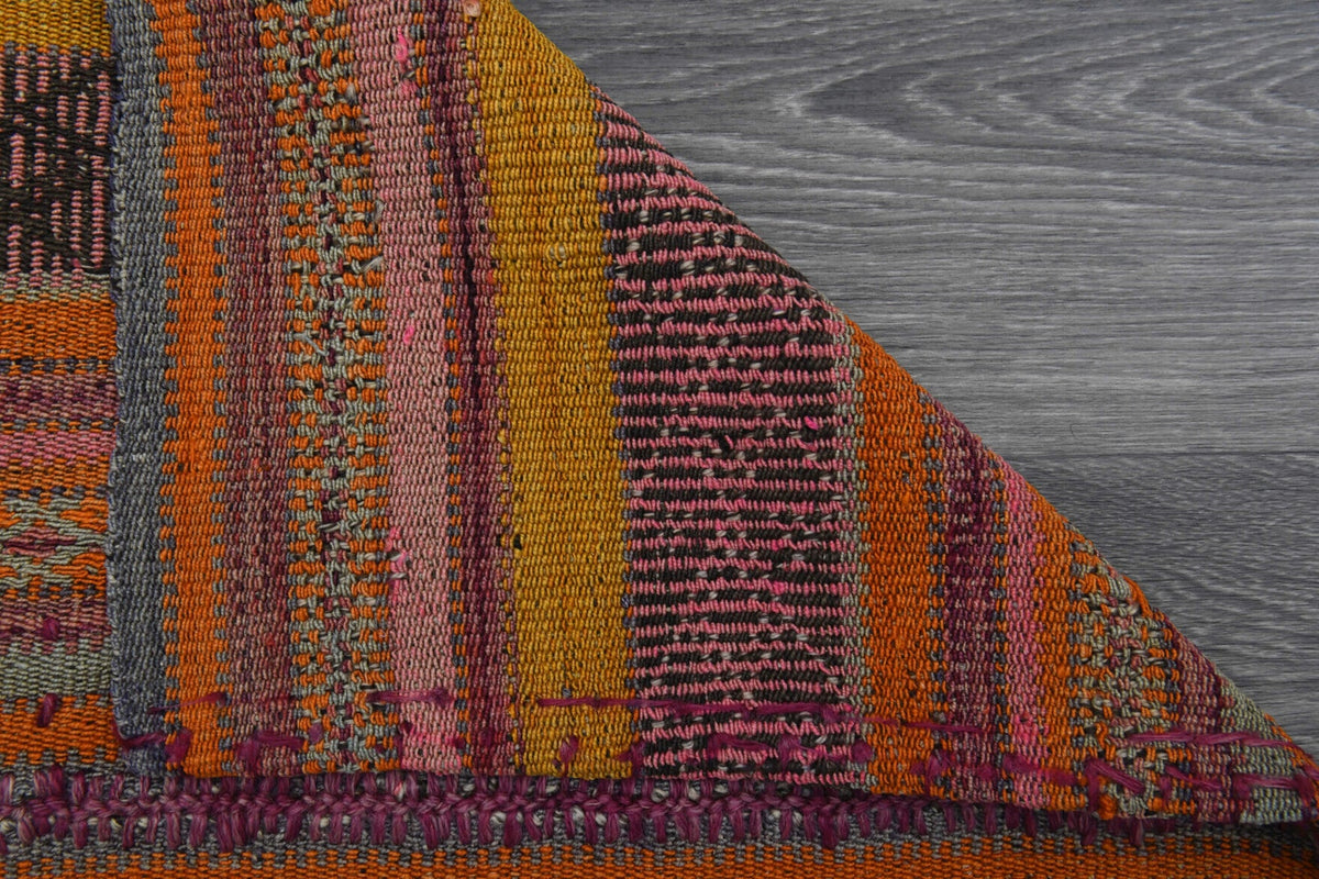 El yapımı vintage halı 152x152 cm oryantal desenli yün - farklı açıdan görünüm