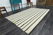 1960'lardan Anadolu kökenli çizgili el dokuma vintage kilim, 149x237 cm