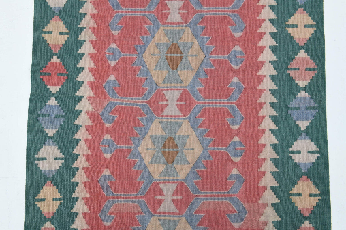 El yapımı vintage halı 89x180 cm geleneksel desenli yün - mekan görünümü