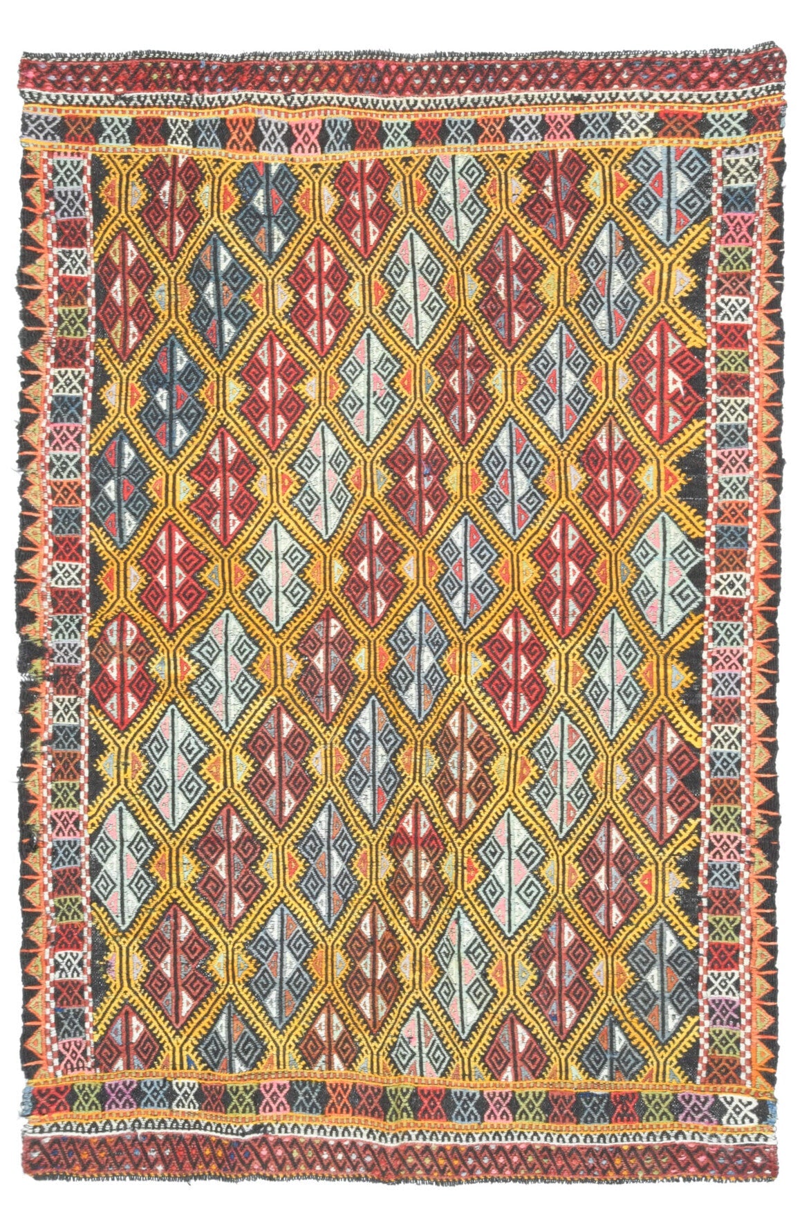 Handmade Vintage Area Kilim Rug