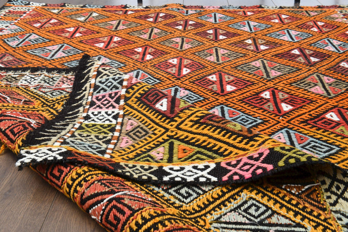 Handmade Vintage Area Kilim Rug