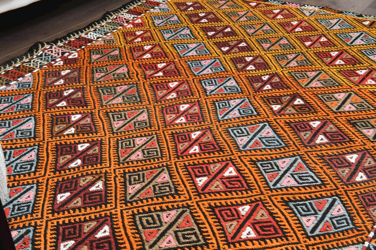 Handmade Vintage Area Kilim Rug