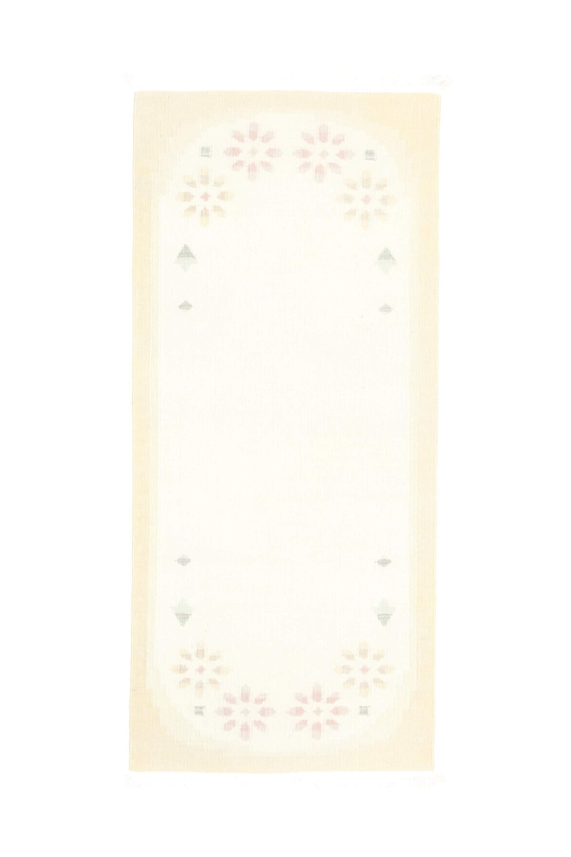 El yapımı vintage halı 81x185 cm düz desenli yün