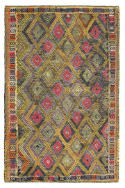 Handmade Vintage Area Kilim Rug