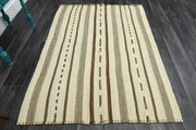 1960'lardan Anadolu kökenli çizgili el dokuma vintage kilim, 143x199 cm