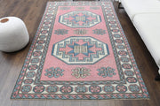 El yapımı vintage halı 165x259 cm geometrik desenli yün - detay görünümü