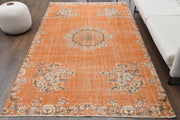El yapımı vintage halı 173x290 cm oryantal desenli yün - detay görünümü
