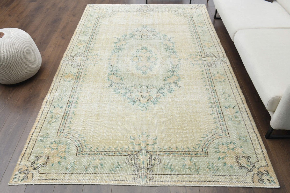 Circlet - Moss Green Vintage Oushak Carpet